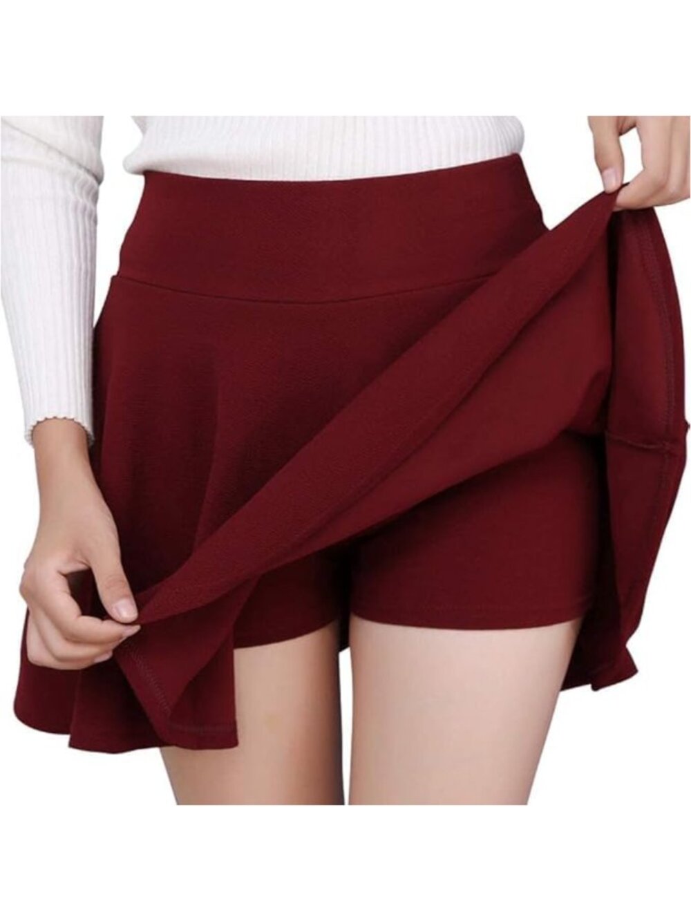 Women's Stretchable Pencil Midi Skirt Cotton Blend Knee Length